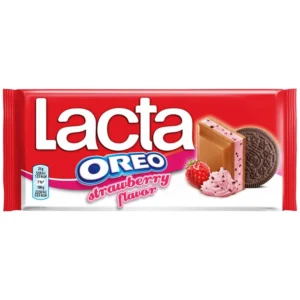 Lacta oreo mjölkchoklad med jordgubbssmak